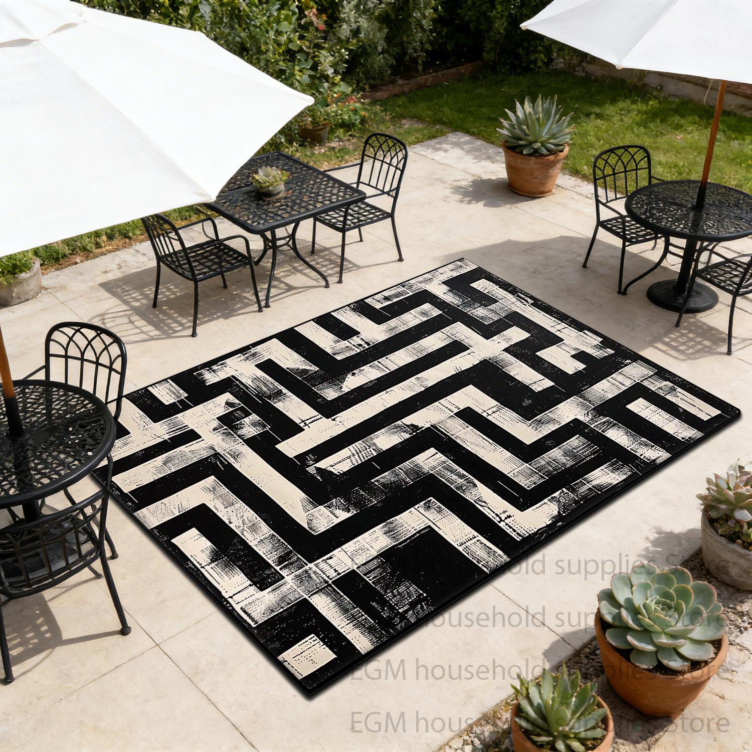 

Art Black White Carpet Abstract Fashion Living Room Modern Decoration Rugs Non-slip Bedroom Easy Clean Soft Mats customizable 50x80cm