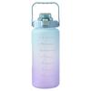 Large Capacity 2L Straw Water Bottle with Lid Reusable Plastic Portable Time Marker Leakproof Sports Cups Drinkware Tumbler
