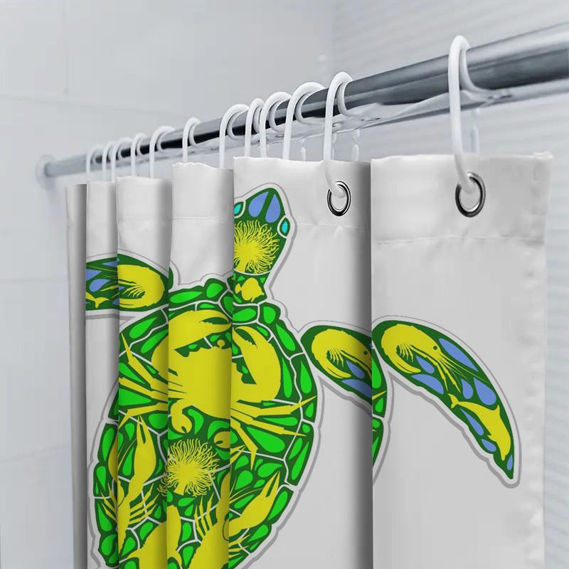 Bright Green Turtle Shower Curtain Stained Glass Art Decor For Bathroom Renovations Home Dcor By Taurusduan Designs