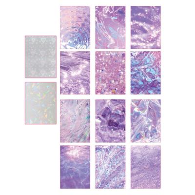 14 ADET Folyo Holografik Çıkartma Estetik Kolay Uygulama PET Uzun Ömürlü Albüm için Scrapbook Çıkartması