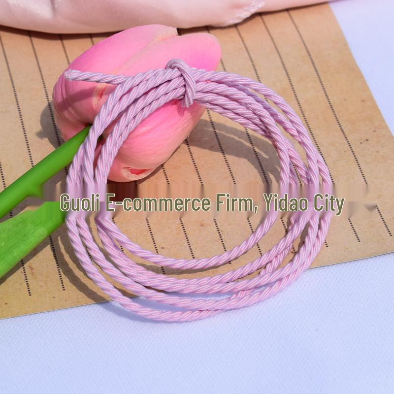 Korean High Elasticity Ribbed Rubber Hair Ties - Handmade DIY Hair Accessories