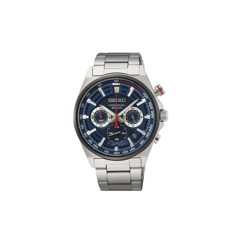 SEIKO 100 meters waterproof Quartz Steel Strap men s watch blue SSB407P1 синий