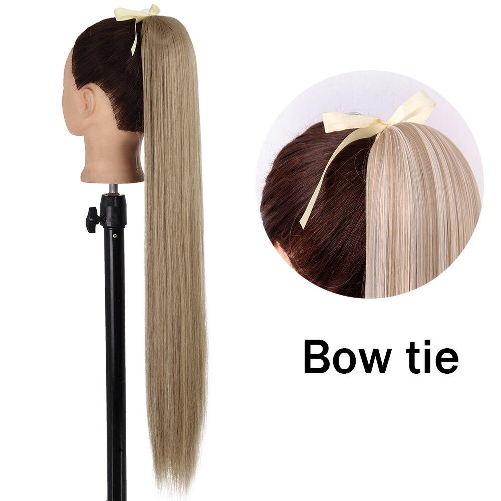 XINRAN Peluca de Cola de Caballo Recta Super Larga para Mujer Colorida Lazo Velcro Extensiones de Cabello Sintético Resistente al Calor Cola de Caballo