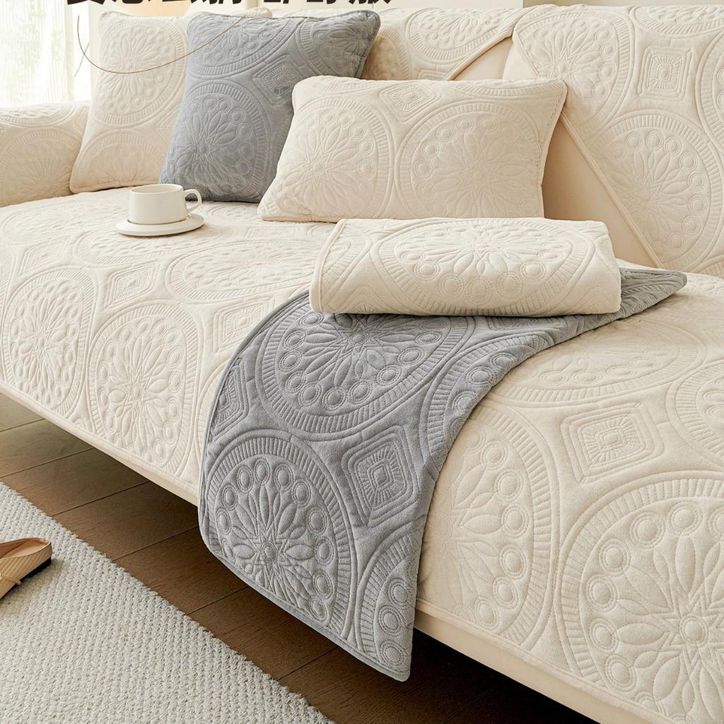 Sofakissen Herbst und Winter Verdicktes Plüsch Sitzkissen Schlichtheit Winter Neu Rutschfester Bezug Stoff