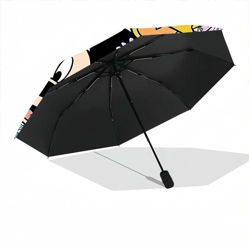 1pc Mickey Mouse Automatic Folding Umbrella: Compact 8-rib Design Cartoon Travel Companion for Outdoor, Casual Accessory