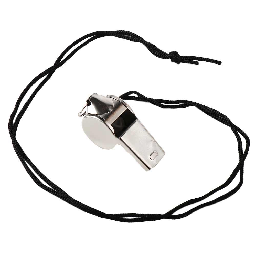 Loud Metal Whistle Soccer With Rope Professional Referee Sport Whistle Smooth Wear Resistant Stainless Steel Whistles Rugby