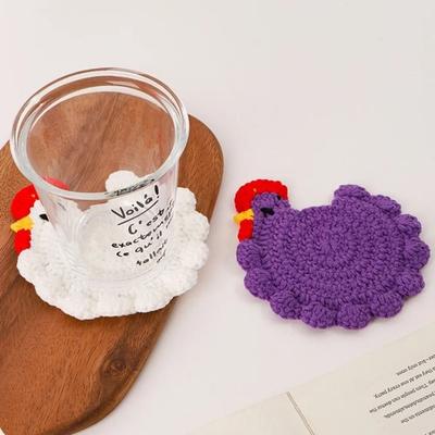 Cartoon Design Woven Cup Mat Soft Fabric Insulation Placemat Cute Tabletop Protector  Home Decor