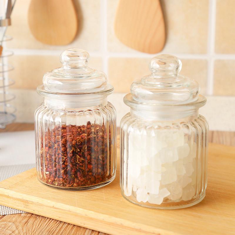 Sealed Snacks Glass Jar Sealed Tea Jar Dried Fruit Candy Storage Jar Moisture-Proof Insect-Proof Kitchen Storage Grocery Jar