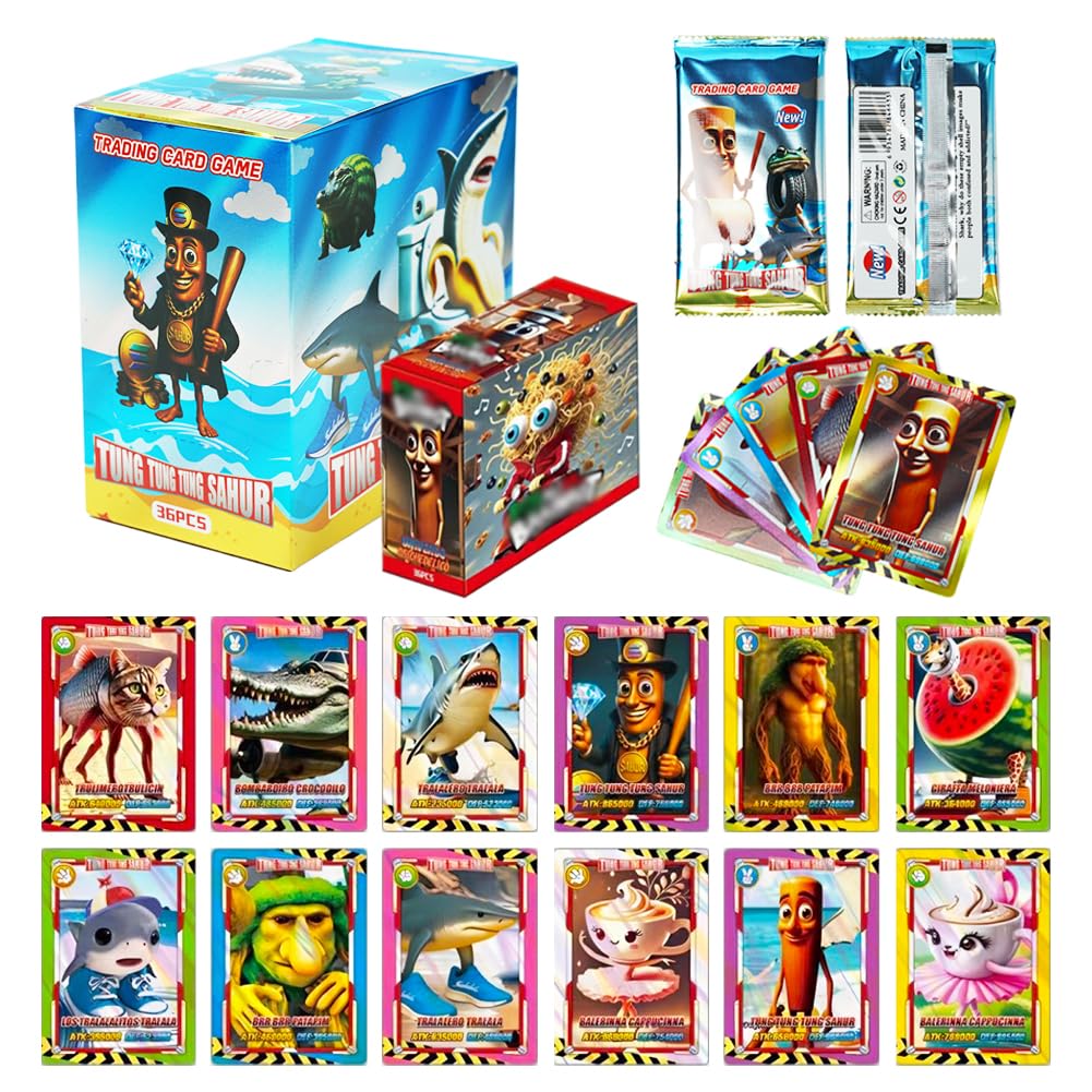 Итальянская карточная игра «Мозговой штурм» Торговая Торговый Бустер Слепой Тунтун Тун Иллюстрированный Памятный Подарок для Детей Карты, Упаковка 180 Штук, Коробка, Сафул, Книга,