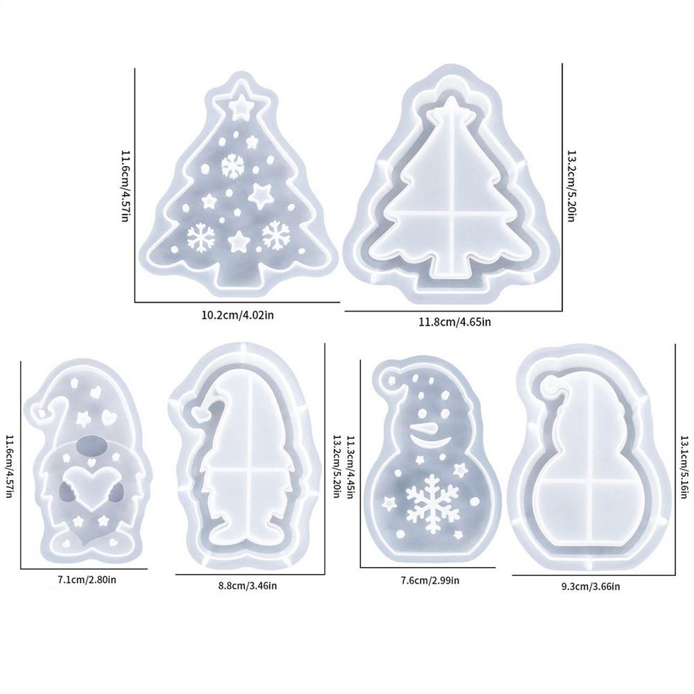 Christmas Candle Holders Silicone Molds Xmas Tree Shaped Tea Light Candle Holder Making Resin Epoxy Casting Mold Home Decoration