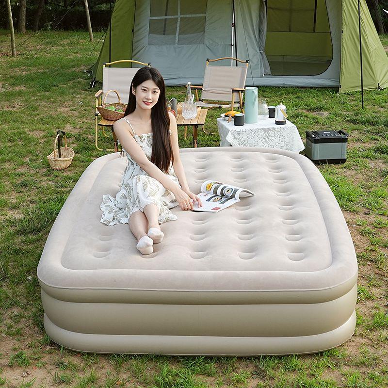 Dual-Use Self-Inflating Air Mattress for Home & Outdoor Camping