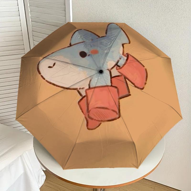 Blue Elephant with Orange Boots: Cute Animal Print Umbrella - Perfect for Outdoor Adventures, Travel Essentials 111