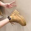 Martin boots women's shoes fashion autumn and winter British style high-top retro tooling locomotive boots thick-soled big yellow boots short boots