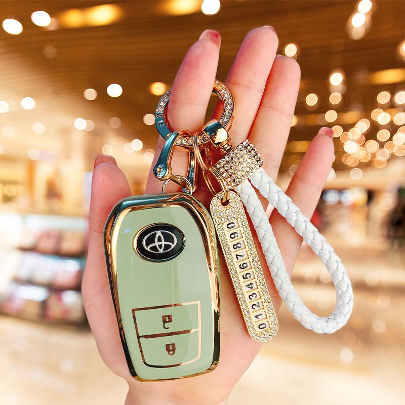 Spezielles Toyota Leiling Doppelmotor E + Autoschlüsselset Ling Put HARRIER Hülle Corolla Sharp Put Vorne Landa Schnalle