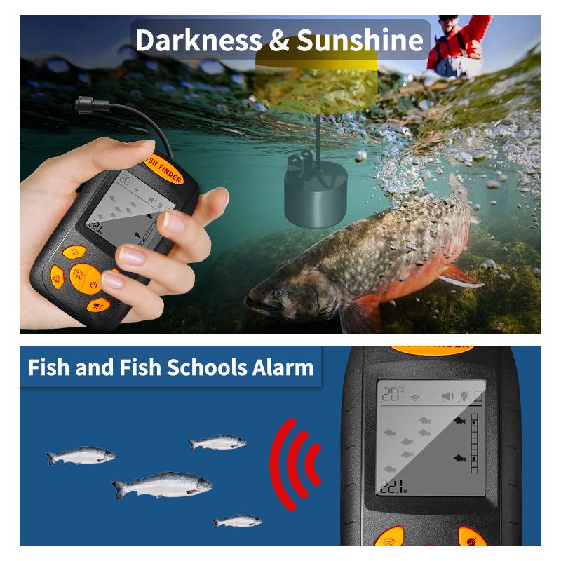 Sonar Fish Detector Probe: Wired Depth Finder for Fishing