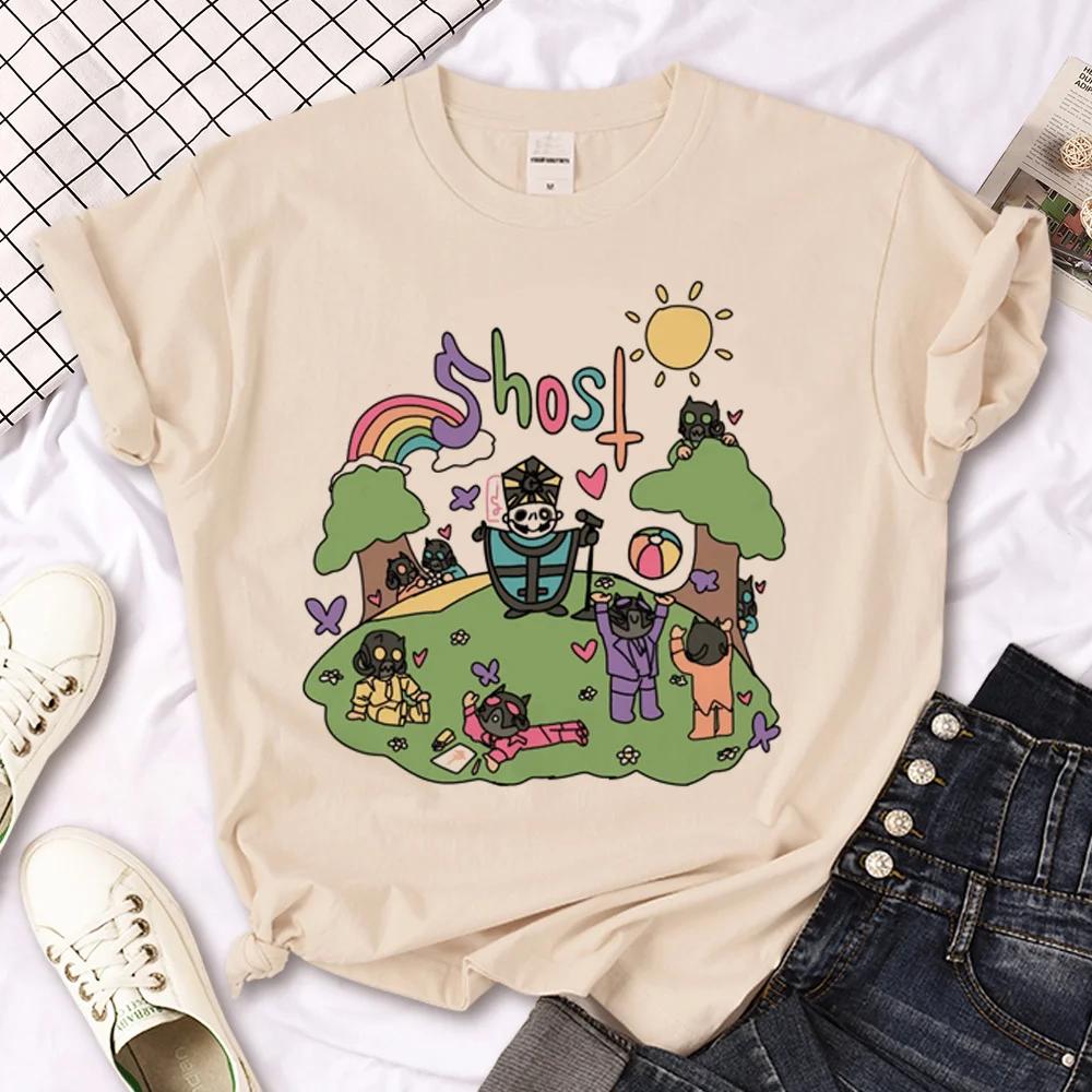 

Ghost Band tshirt women comic funny manga t-shirts female Japanese streetwear manga clothing S