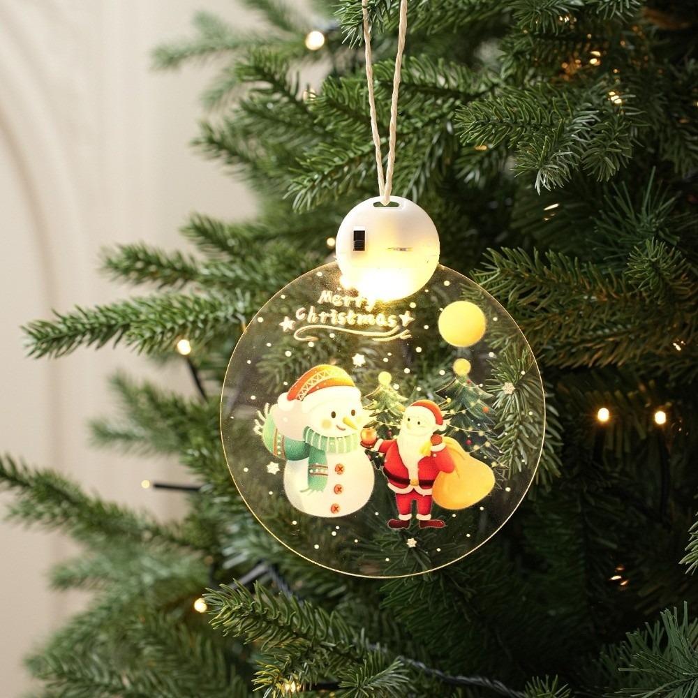 Acrylic Illuminated Christmas Ornaments Battery Powered Festive Decorations Christmas Decoration