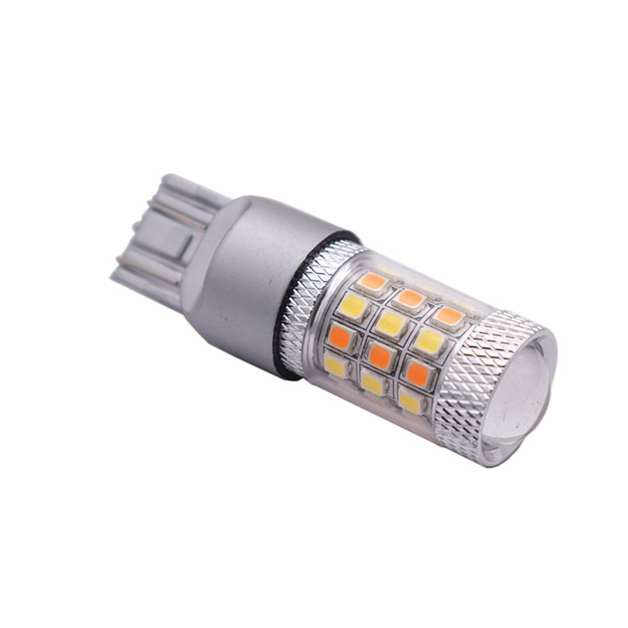 7443 42SMD 2835 LED-Glühbirnen Blinkerlicht Switchback Weiß/Bernsteinfarben Fehlerfreie Blinkerglühbirnen 2 Stück