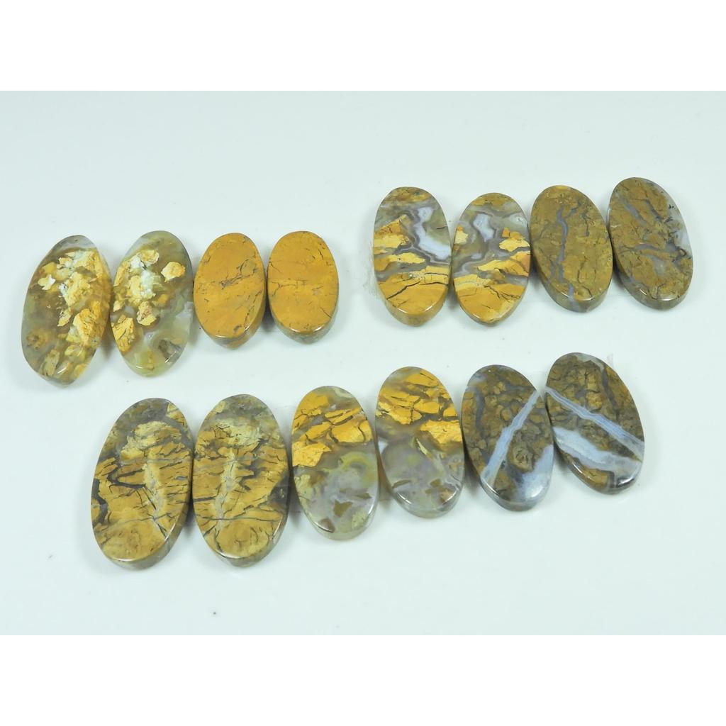 Natural Maligano Jasper Matched pair Oval Cabochon Loose Gemstone 07Pair Lot C-3288
