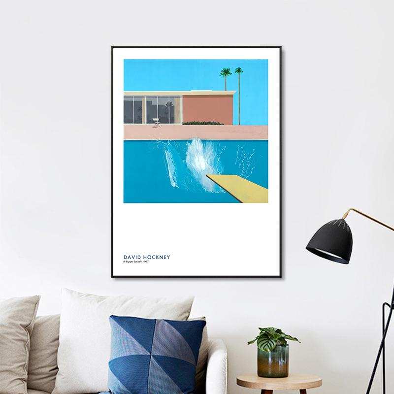 David Hockney Sanat Baskıları Sergisi Vintage Tuval Poster Soyut Sanat Eseri Resim Duvar Resimleri Oturma Odası Duvar Sanatı Dekoru Çerçeve Yok