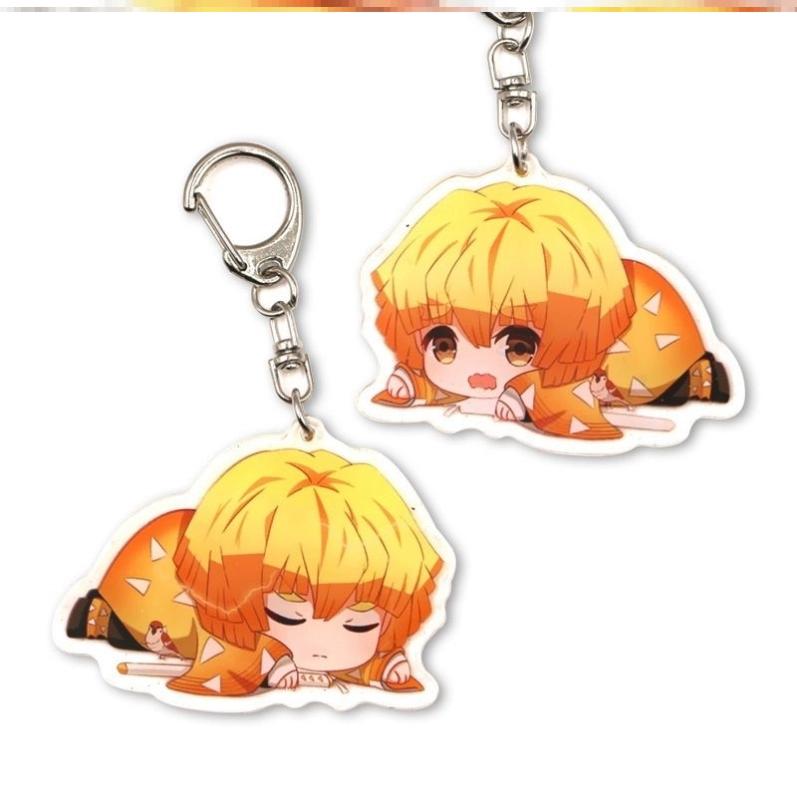 Keychain Pendant Anime Demon Slayer Kimetsu No Yaiba Kamado Tanjirou Double Sided HD Bag Pendant Gift For Fans Cosplay Props Jewelry Gift