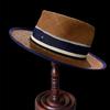 New Fashion Elegant Straw Hat Blue Hemming Straw Hat Big Brim