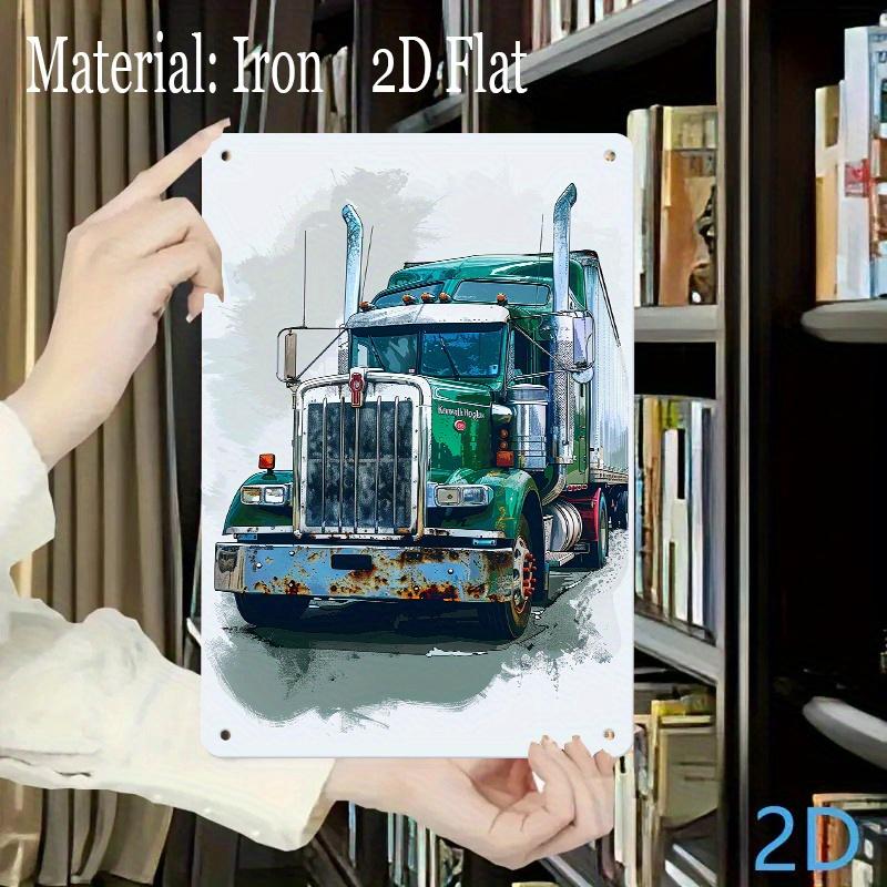 

Green Kenworth Semi Truck Iron Metal Signplate Wall Decor for Home Garage Cafe Farm Cafe Decoration 20x30cm（7.8x11.8inch）