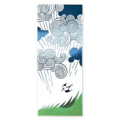 Stilvolles Tenugui Handgefertigt als Souvenir für Traditionelle Regen Bambussprossen Versandhandel Handtücher, Chū-sen Färbung, Baumwolle, Japan, Übersee, Handwerk, Kenema,