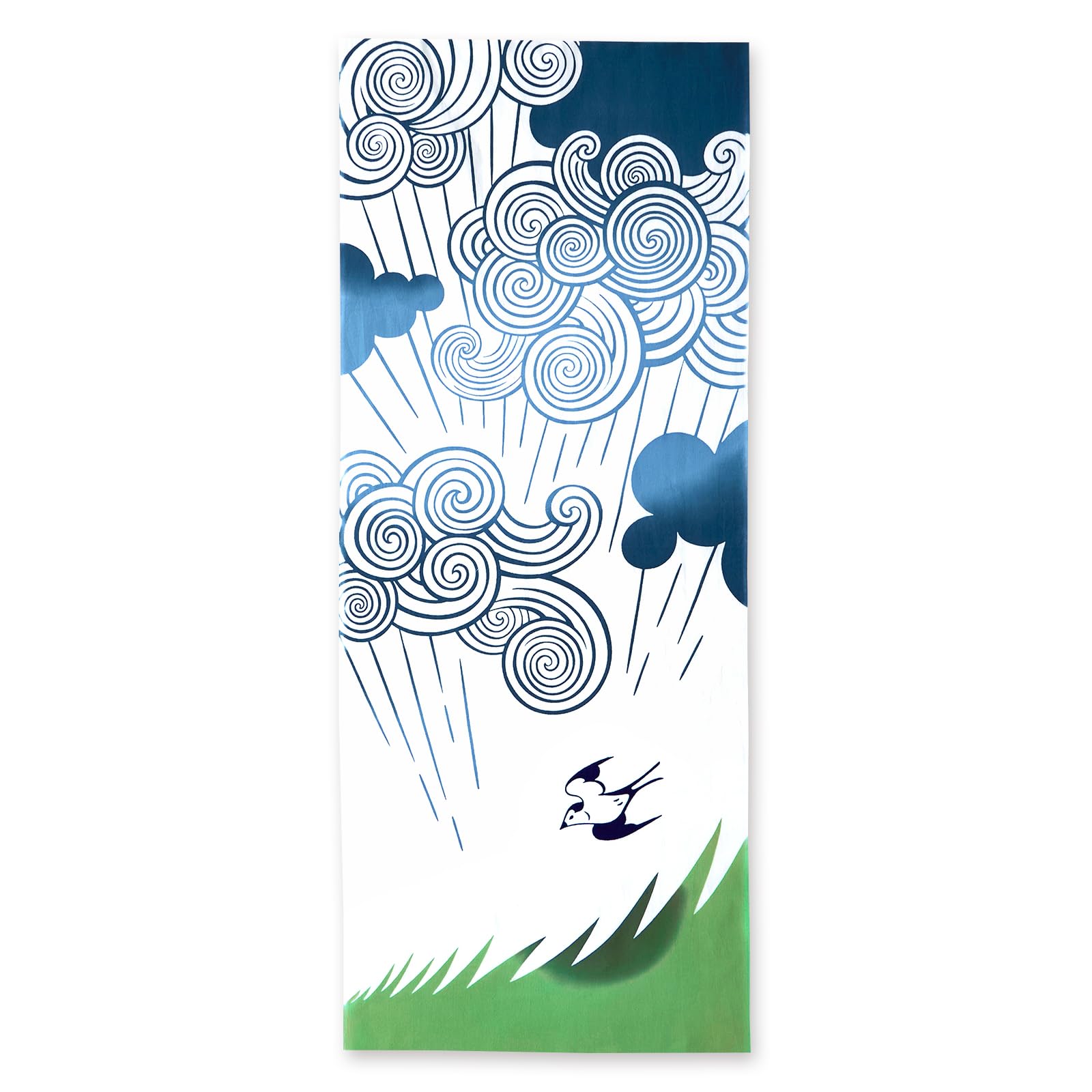 

Стильное Тэнугуи Ручной Работы в Сувенир для Традиционных Дождливых Побегов Бамбука Почтой Полотенца, Крашение Чу-сэн, Хлопок, Япония, Зарубеж, Ремесло, Кенэма,