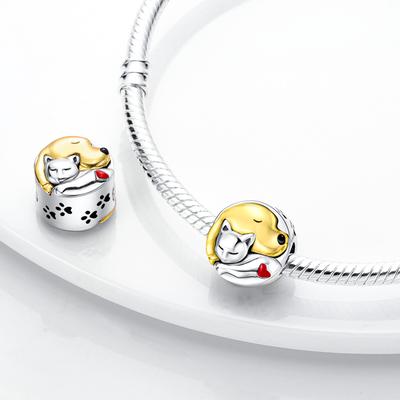 Original Charmscopper Cute Pet Dog And Cat Animal Pendantss Fit Charms Platabracelets For Women Jewelry Making Gifts