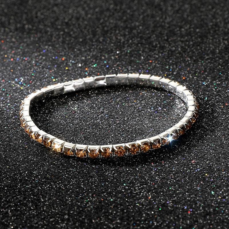 Jewelry Full Diamond Single Row Elastic Bracelet Bridal Versatile Rhinestone Bracelet Claw Chain Diamond Bracelet