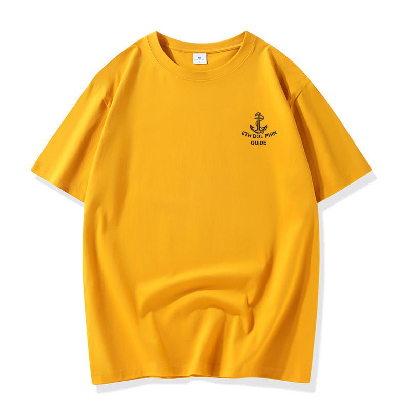 Men Summer Loose Short Sleeve Letter Printed Pullover Brathable Cotton T-shirt