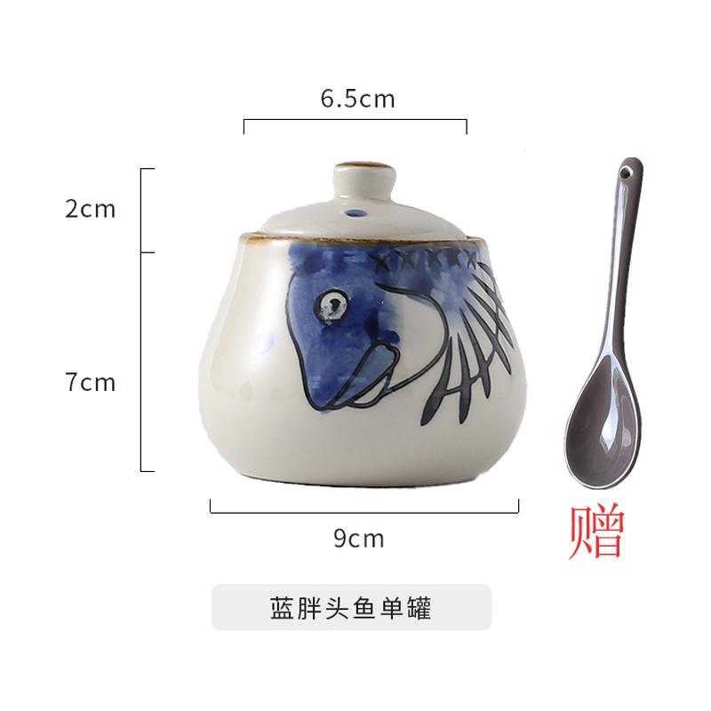 

Креативный набор керамических баночек для специй, расписанных вручную, горшочек для соевого соуса, кухонная банка для хранения соли, сахара, перца, домашняя банка для приправ