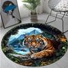 Animal Tiger Circular Rug - Office Decorative Carpet For Living Room Bedroom Door Mat Floor Rug Computer Chair Area Rug