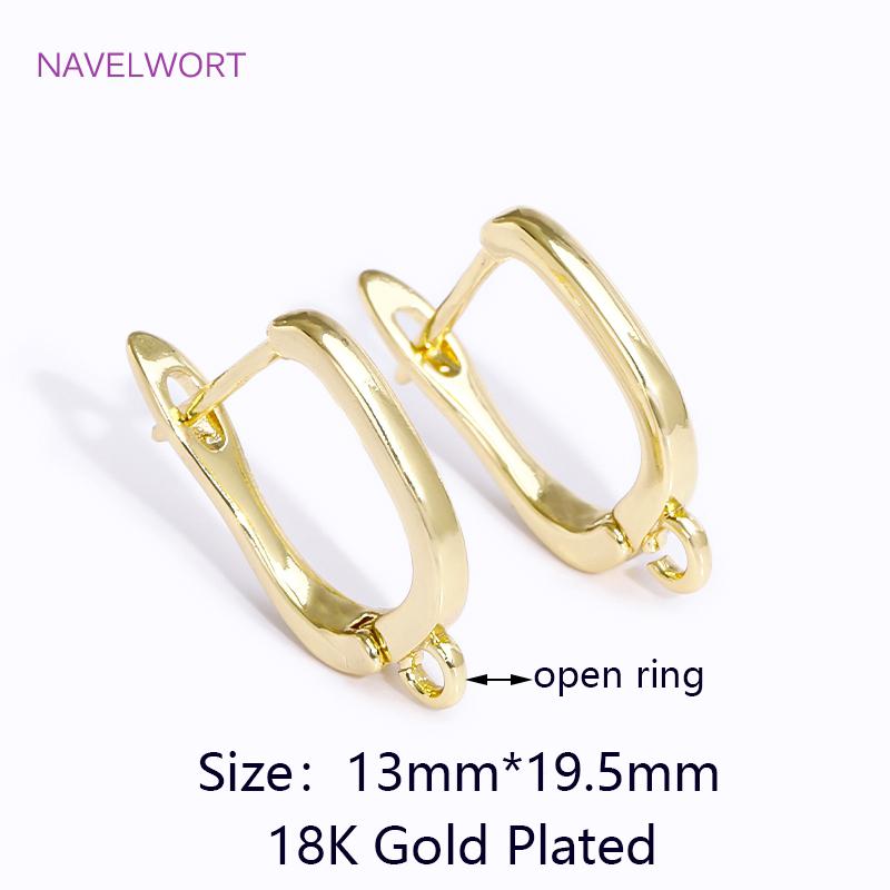 

High Quality Ear wire 18K Gold Plated Brass Earring Hook Clasp,For Earring Making Findings,Accessories For Earrings 2 pieces