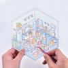 Set of 6 3D House Scene Stickers DIY Miniature House Craft Kit for Kids and Perfect for Killing Time (with tweezers) - Adults, (Style 3)