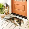 1Pcs  Cute Cat Design Pattern Floor Mat Modern Kitchen Polyester Rug Non-Slip Colorful Indoor Carpet, For Home Bathroom Bedroom Living Room Decor