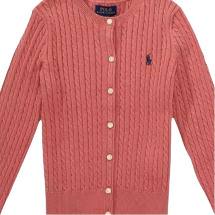 Polo Ralph Lauren Solid Color Crew Neck Single Button Long Sleeve Standard Fit Kids Kids sweater 313543047-510
