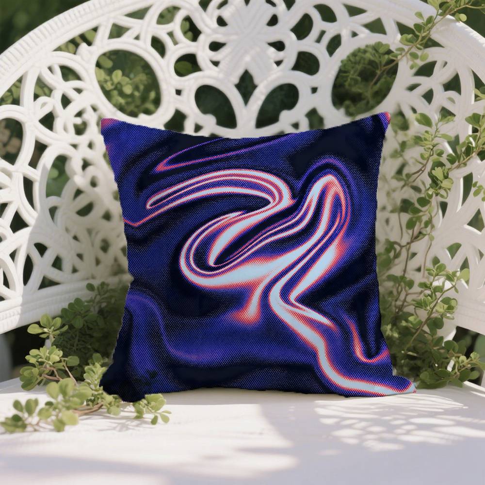 Cyberpunk Gradient Tone Pillow Case Anti-dustmite Pillowcase Invisible Zipper Silky Short Plush Sofa Cushion Cover