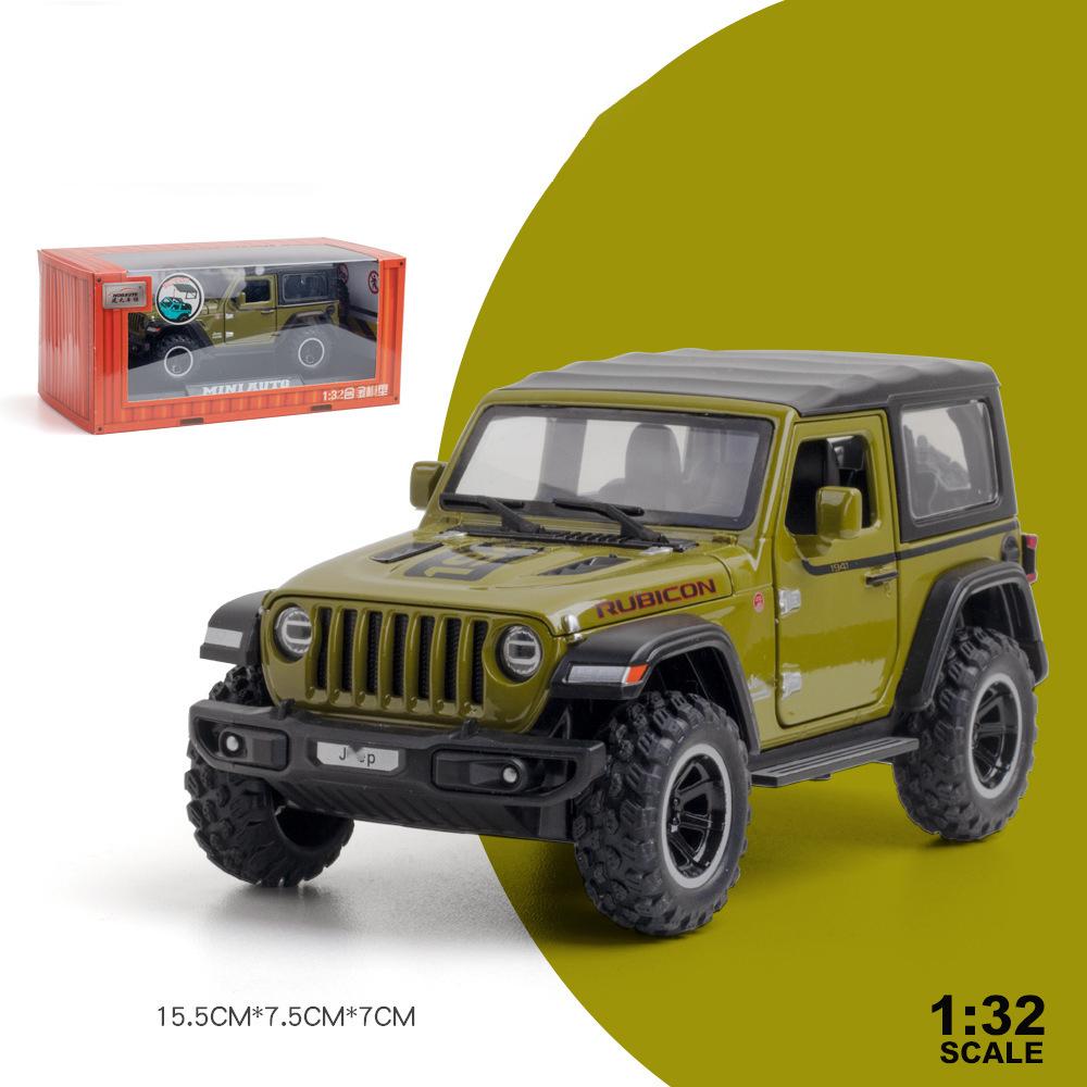 1/32 Jeeps Wrangler Rubicon 1941 Off-Road Alloy Car Diecasts & Toy Vehicles Car Model Sound and Light Car Toys for Kids Gifts