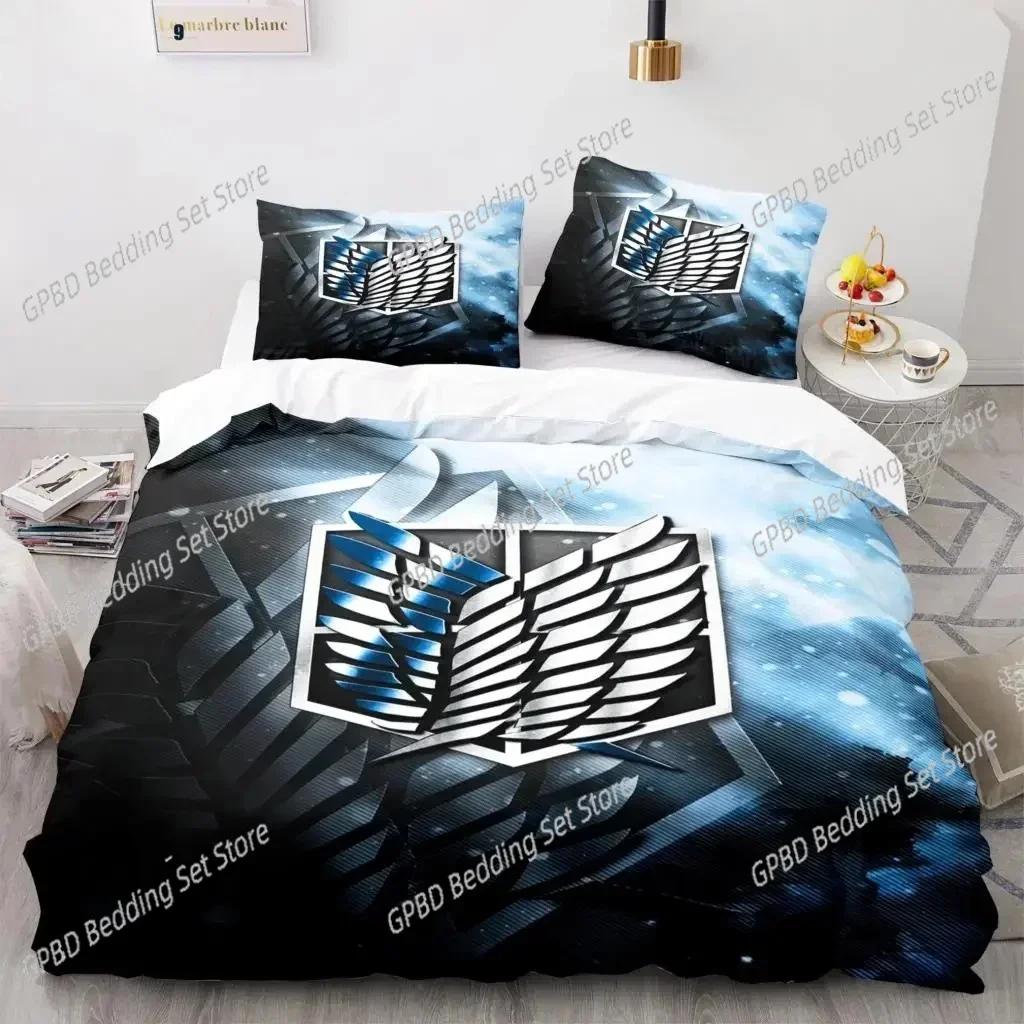 Luxury  New 3D Print Anime Attack On Titan Bedding Set Single Twin Full Queen King Size Bedding Set Duvet cover Sets Home