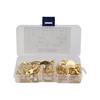 150pcs Brass Cable Lugs Assorted Sizes Copper Ring Connectors for M3 M5 M6 M8 M10 with Clear Storage Container