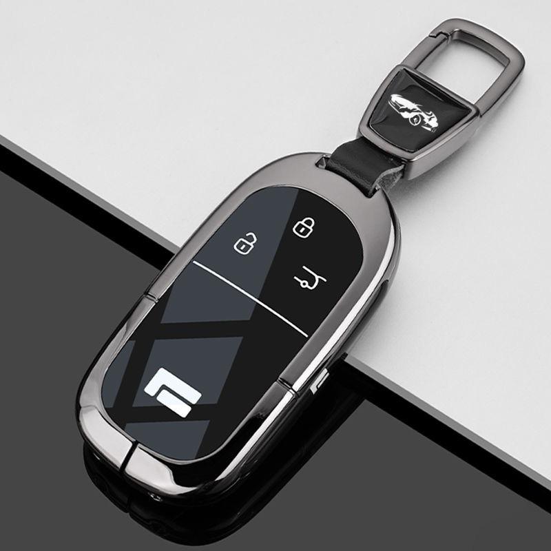 Zinc Alloy Car Key Case for Rox 01 Jishi Polestones Car-Styling Remote Cover Shell Keychain Housing Ring Holder Fob Accessories