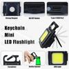 Mini LED Keychain Flashlight COB Work Light Rechargeable Pocket Torch with Strong Magnet Clip for Outdoor Camping Emergency Use