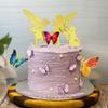 6pcs Fairy Butterfly Happy Birthday Cake Toppers Acrylic Angel Cake Topper for Birthday Party Cake Decorations Supplies