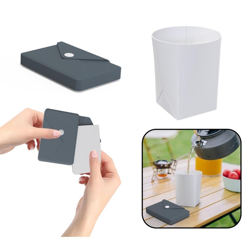 Outdoor Travel Folding Water Cup with Storage Bag Flexible Journey Container for Outdoor Camping Hiking