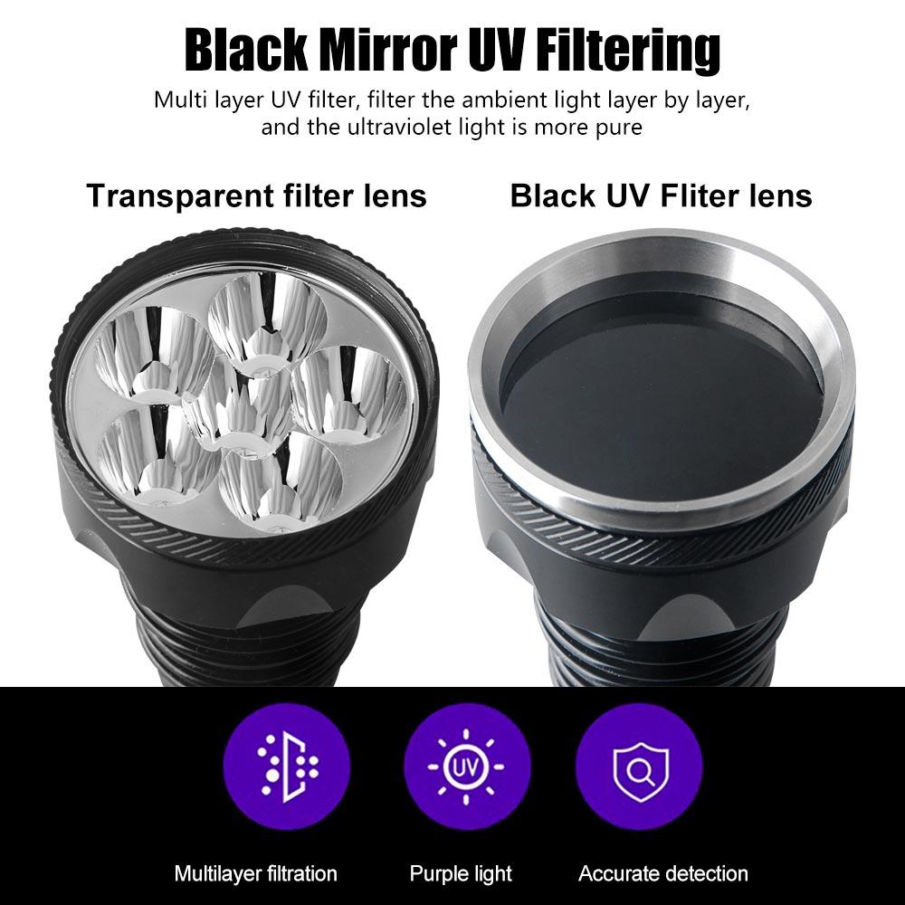 60W LED UV Flashlight Black Light 395NM/365NM Ultraviolet Torch Blacklight Detector for Dog Urine, Pet Stains and Bed Bug