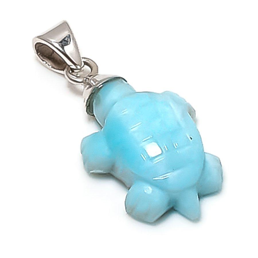 

Natural Larimar Gemstone Handmade 925 Sterling Silver Jewelry Pendant 1.22 Q4q20