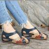 Plus Size Women's Summer Wedge Sandals with Round Toe and Magic Tape Closure