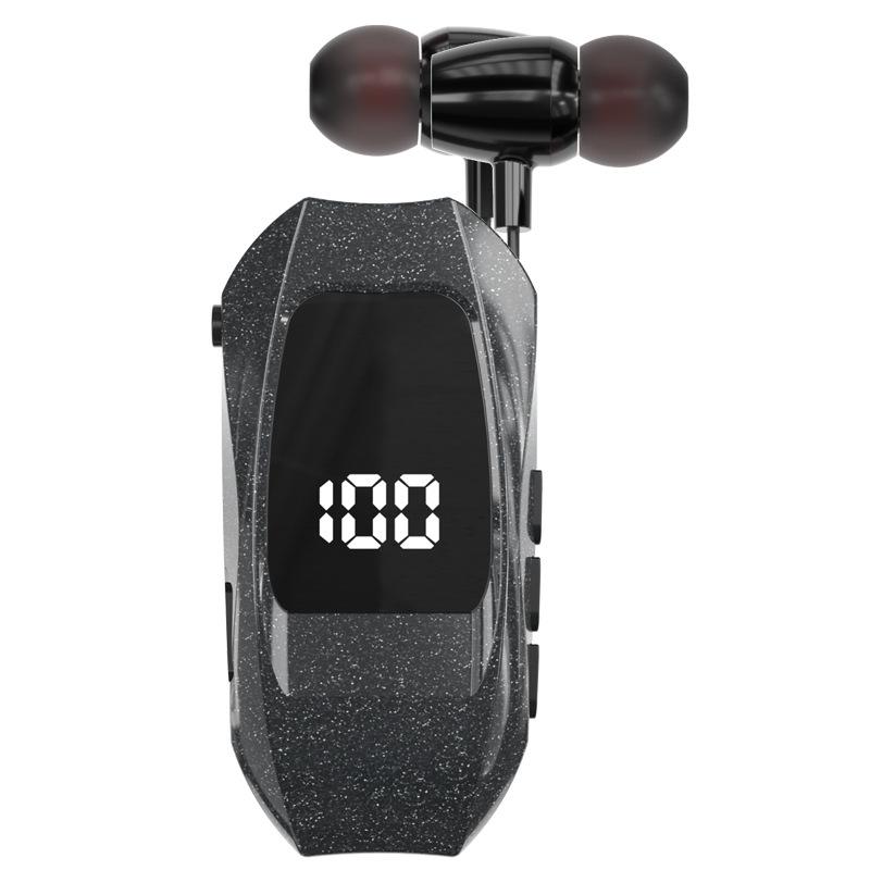 GT010 Wireless Bluetooth Earphone: Clip-On, Large Battery, Vibration, Retractable, with Digital Display for Business Use